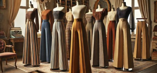 Retro High-Waisted Wide-Leg Trousers